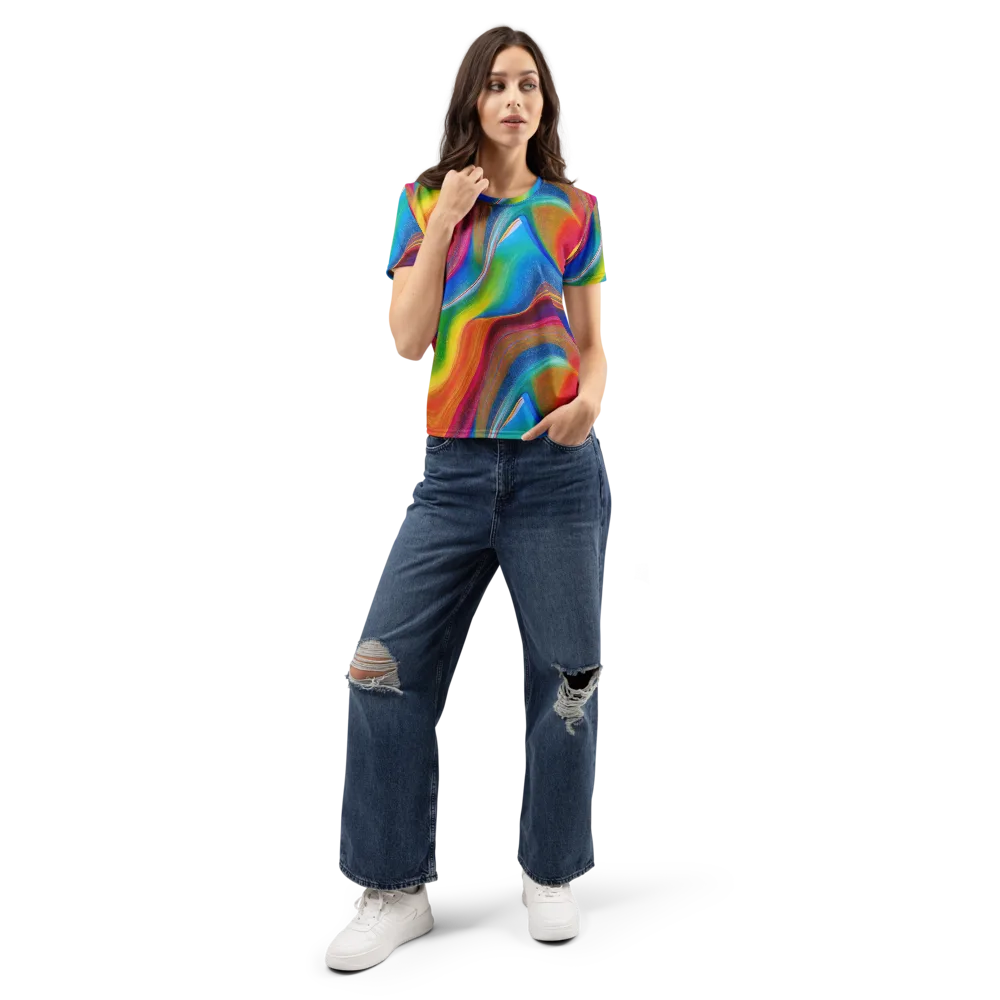 Aurora Fold on Women's Crew Neck T-Shirt — Front