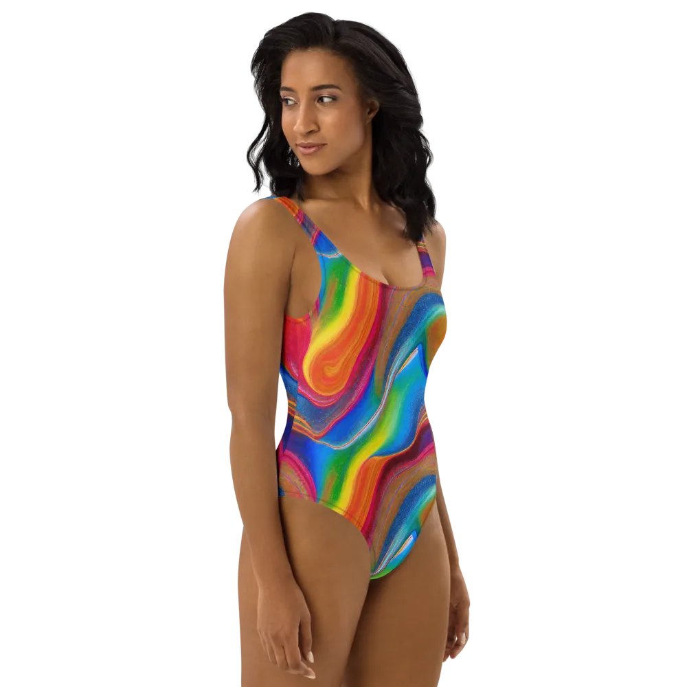 Aurora Fold on One-Piece Swimsuit — Right