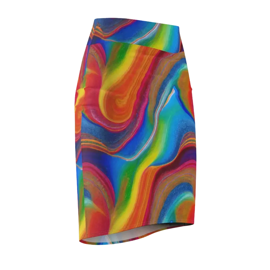 Aurora Fold on Pencil Skirt — Front Side