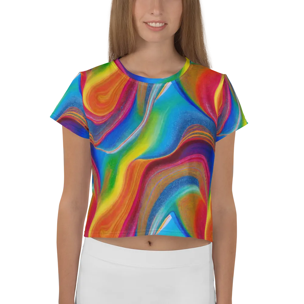 Aurora Fold on Crop Tee — Front