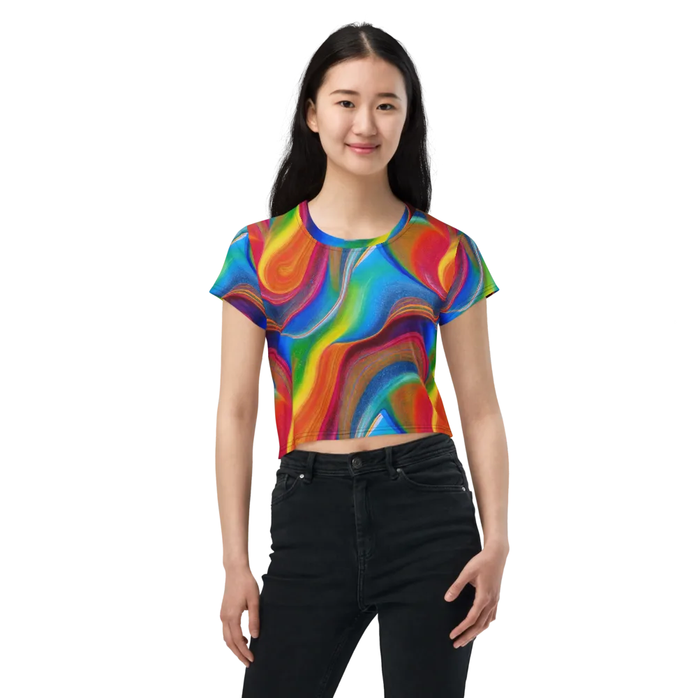 Aurora Fold on Crop Tee — Front