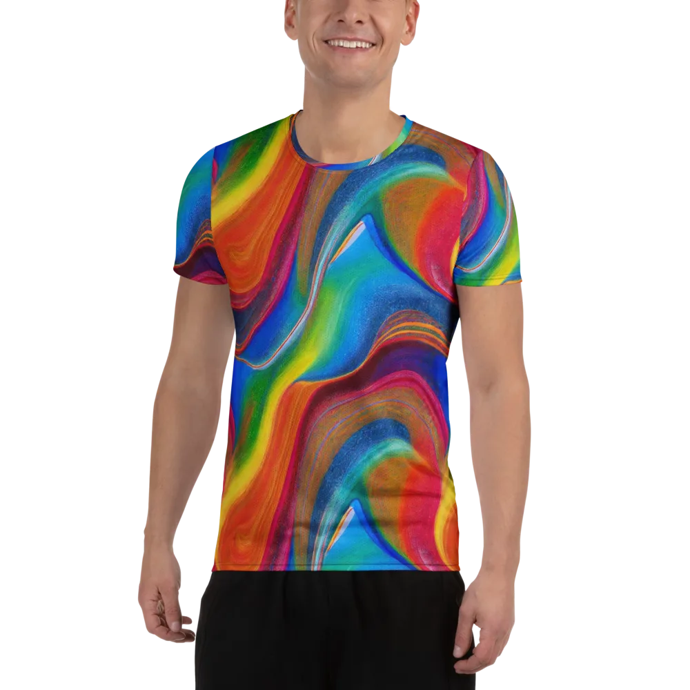 Aurora Fold on Men's Athletic T-Shirt — Front