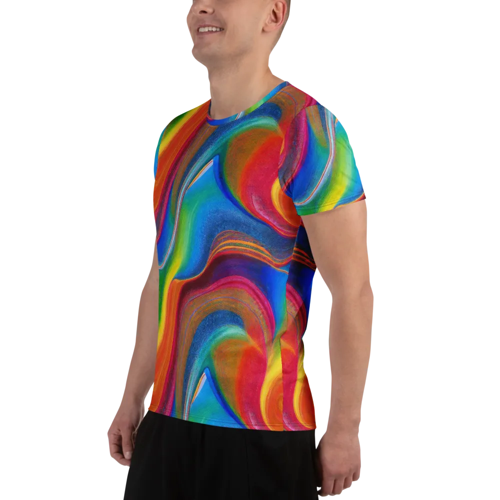 Aurora Fold on Men's Athletic T-Shirt — Left