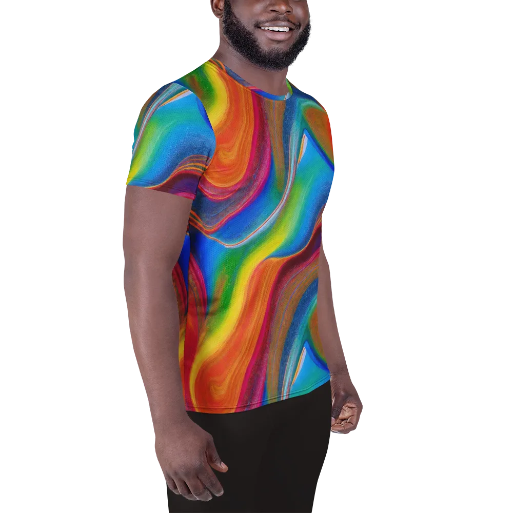 Aurora Fold on Men's Athletic T-Shirt — Right