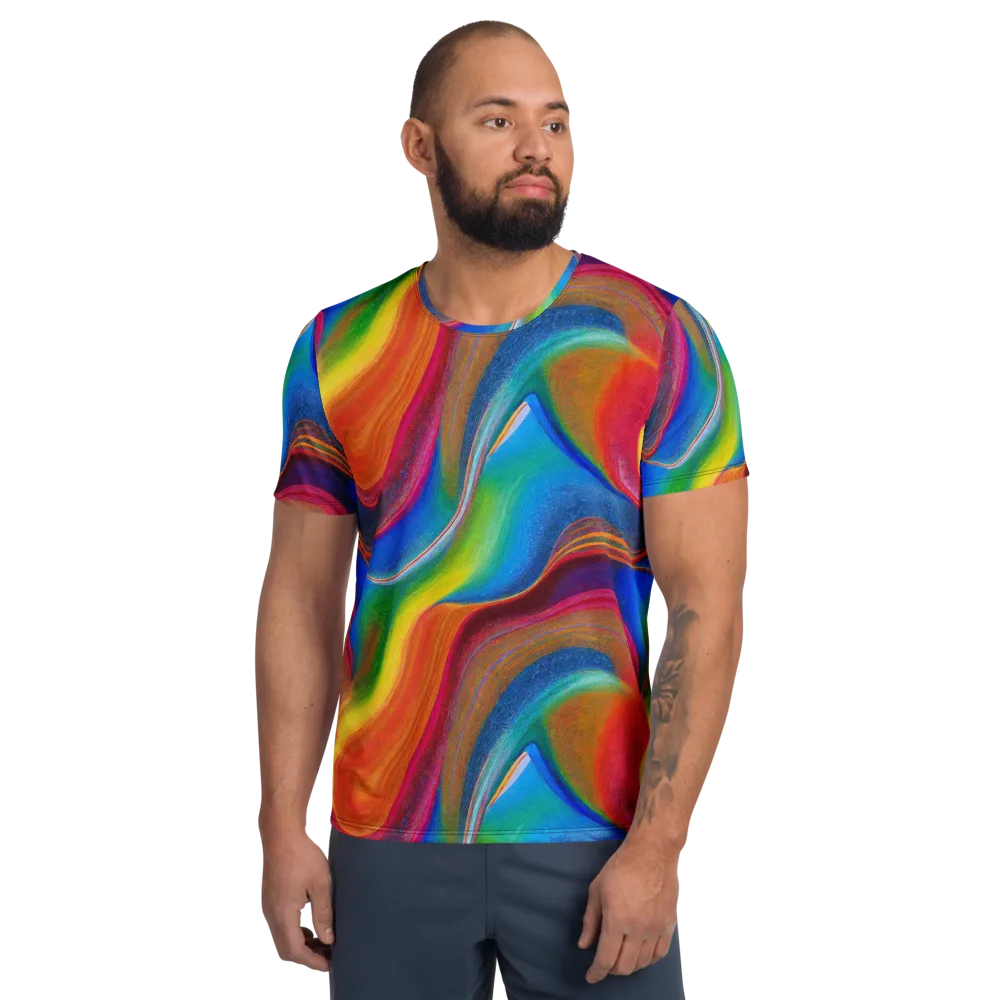 Aurora Fold on Men's Athletic T-Shirt — Front
