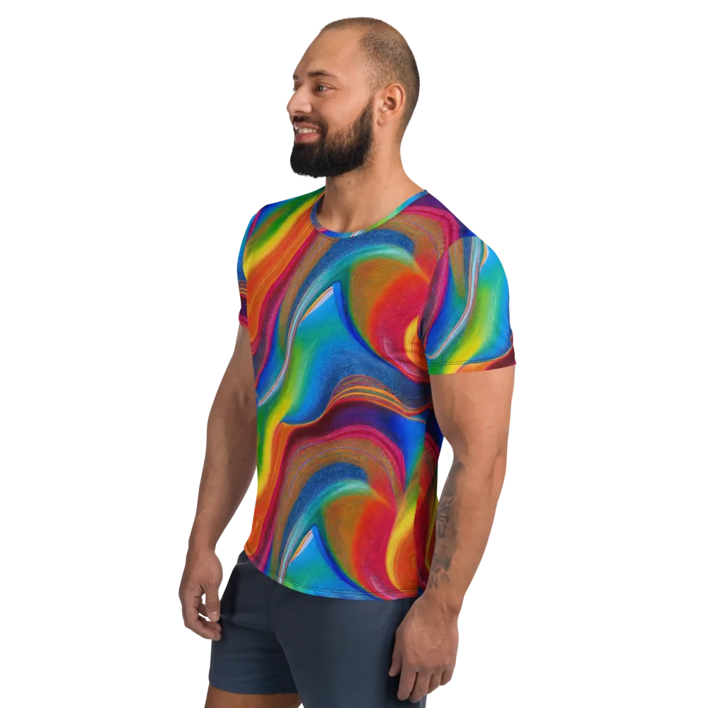 Aurora Fold on Men's Athletic T-Shirt — Left