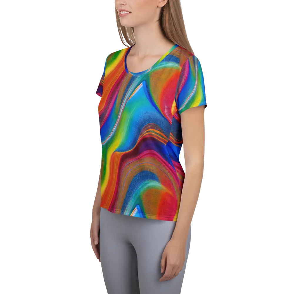 Aurora Fold on Women's Athletic T-Shirt — Left