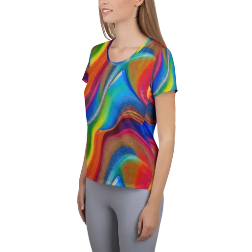 Aurora Fold on a Women's Athletic T-Shirt