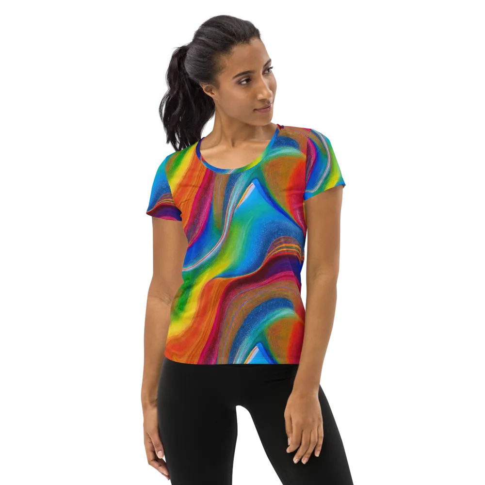 Aurora Fold on Women's Athletic T-Shirt — Front