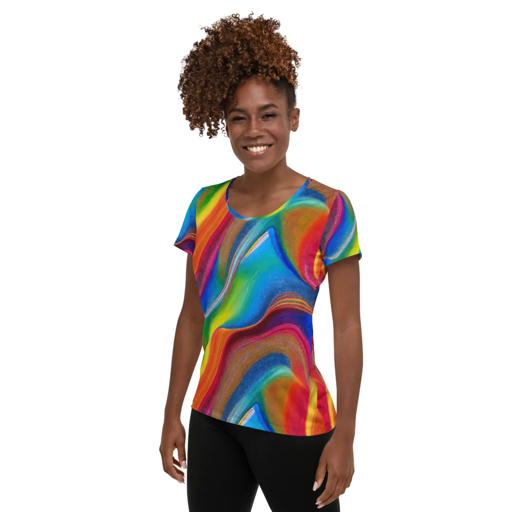 Aurora Fold on Women's Athletic T-Shirt — Left