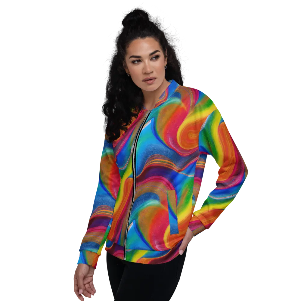 Aurora Fold on Bomber Jacket — Left