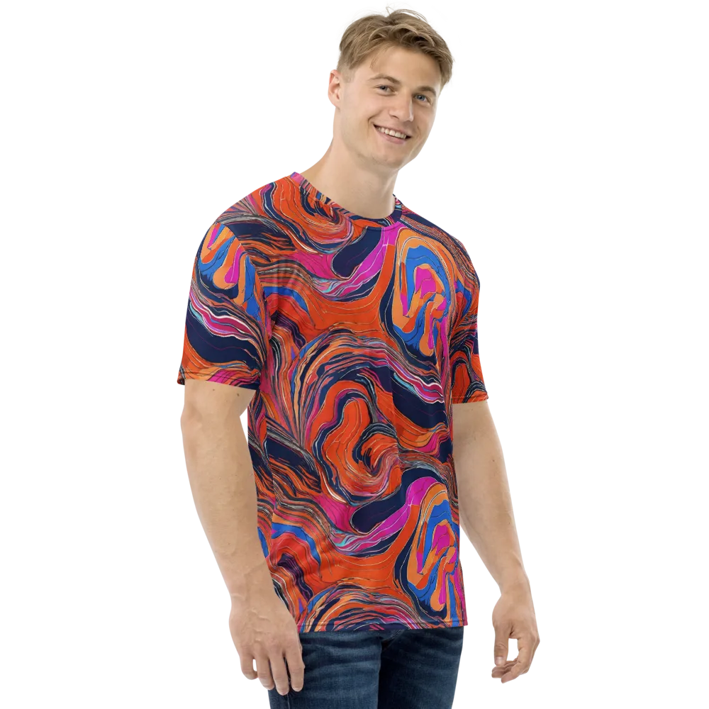 Coral Static on Men's Crew Neck T-Shirt — Right