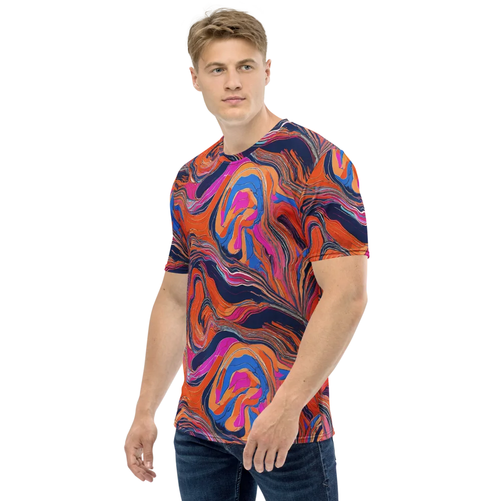 Coral Static on Men's Crew Neck T-Shirt — Left