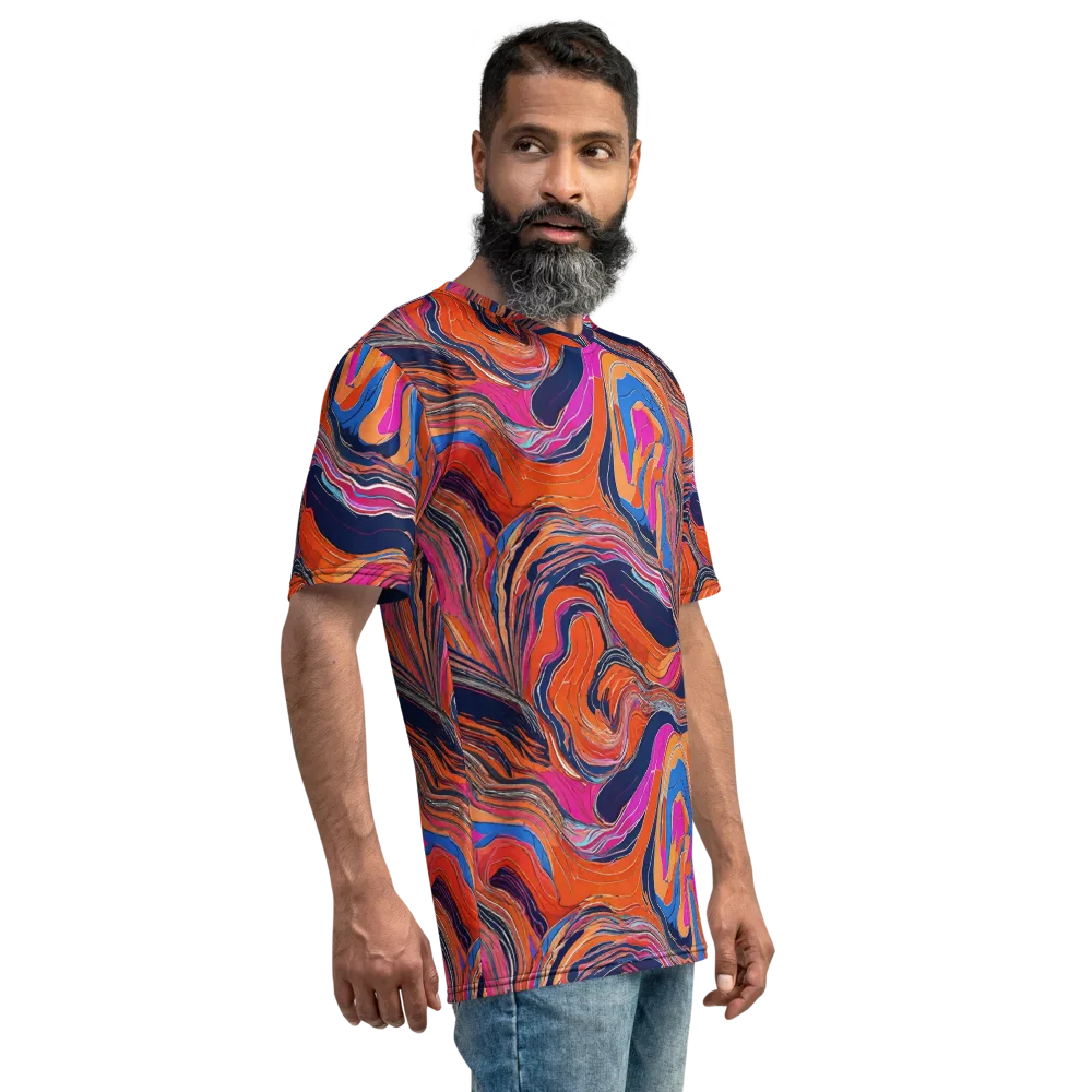 Coral Static on Men's Crew Neck T-Shirt — Right