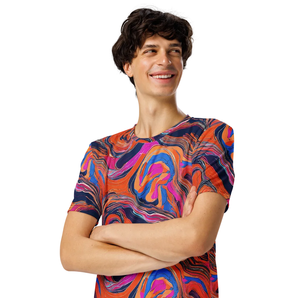 Coral Static on Men's Crew Neck T-Shirt — Left Front