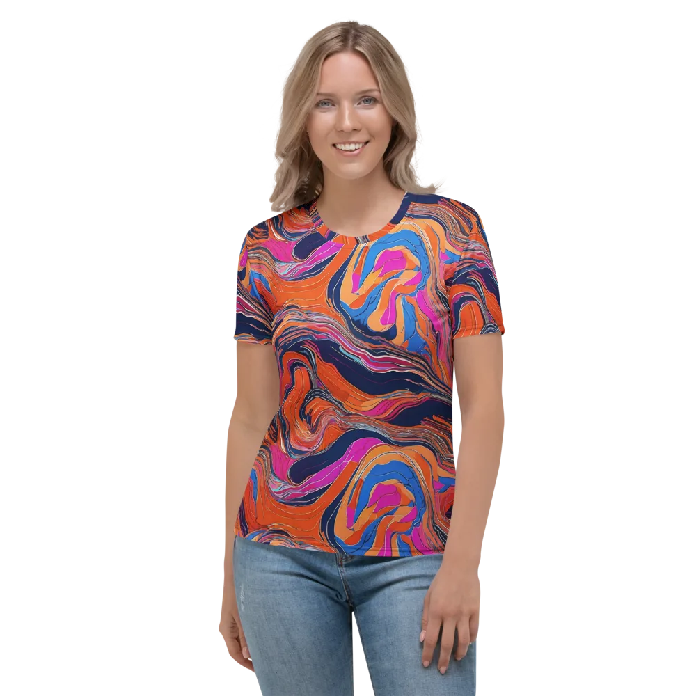 Coral Static on Women's Crew Neck T-Shirt — Front