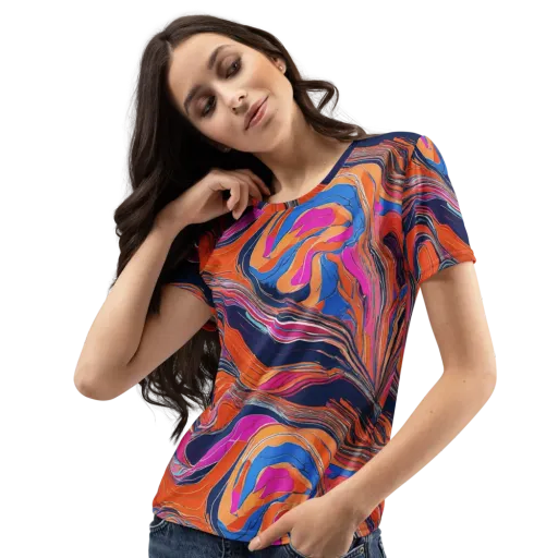 Coral Static on a Women's Crew Neck T-Shirt
