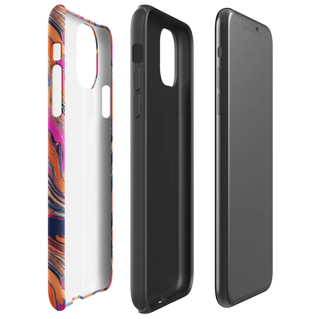 Coral Static on Tough Case for iPhone® — Right