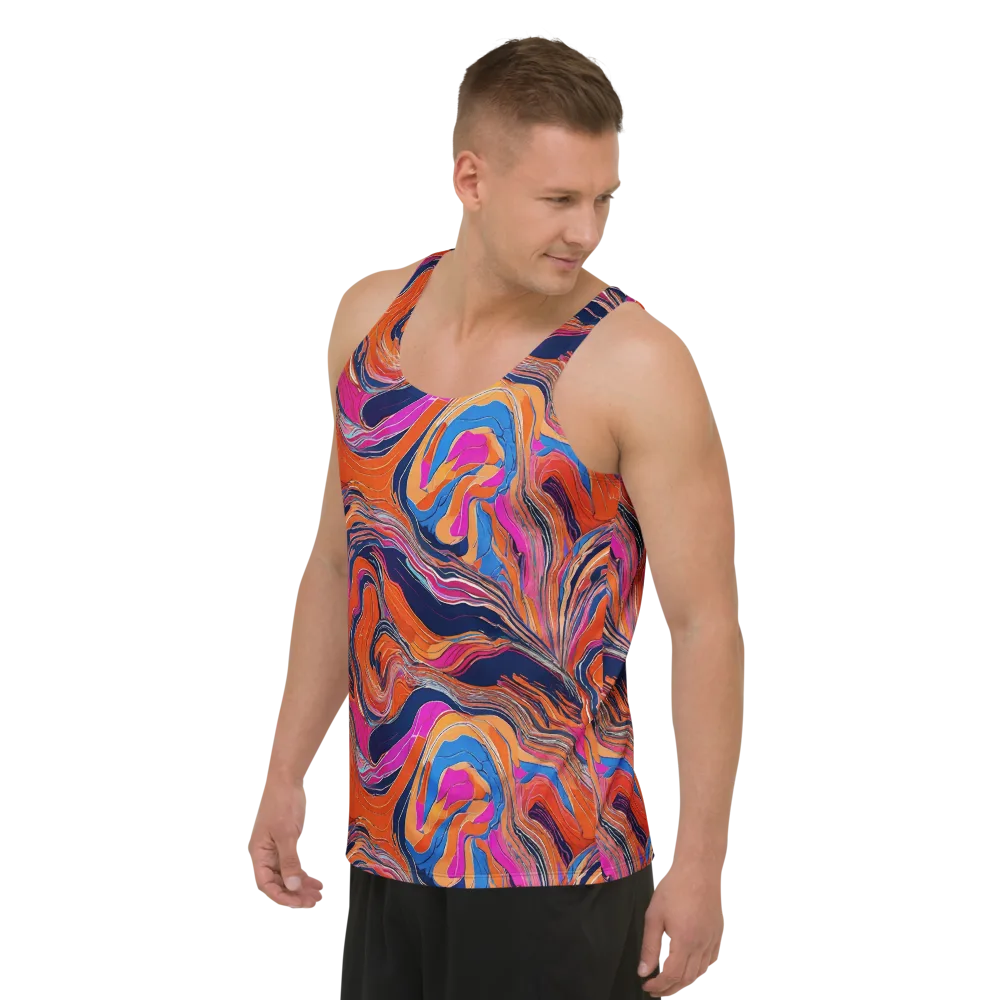 Coral Static on Men's Tank Top — Left Front