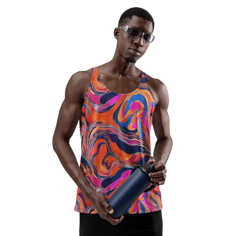 Coral Static on Men's Tank Top — Front