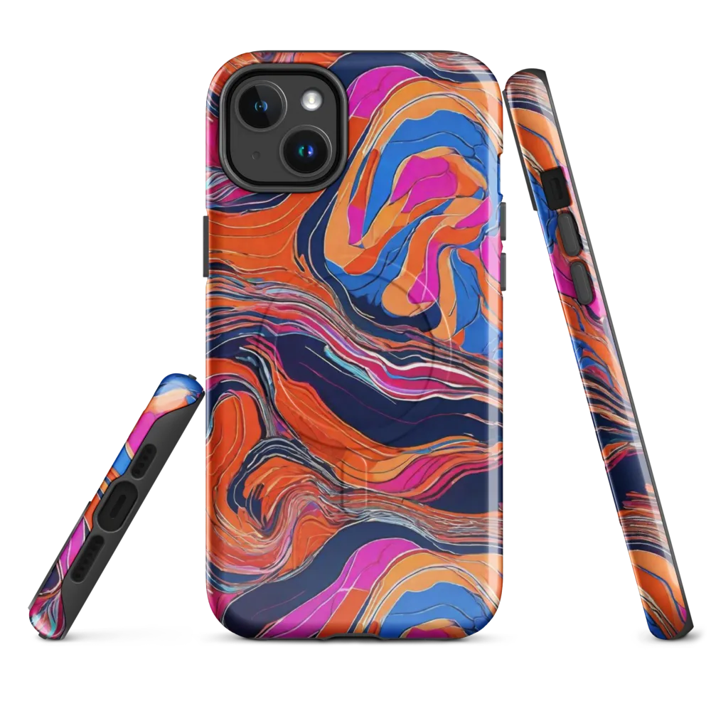 Coral Static on MagSafe Tough Case for iPhone® — Front