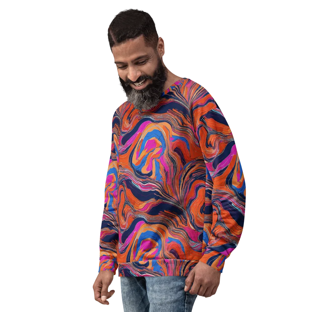 Coral Static on Sweatshirt — Left Front