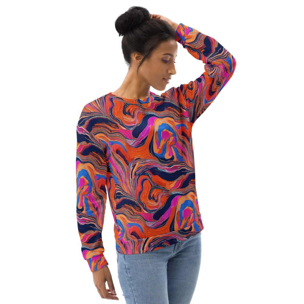 Coral Static on Sweatshirt — Right Front