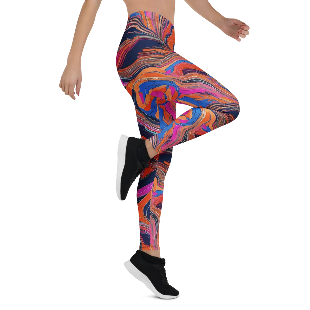 Coral Static on Leggings — Right