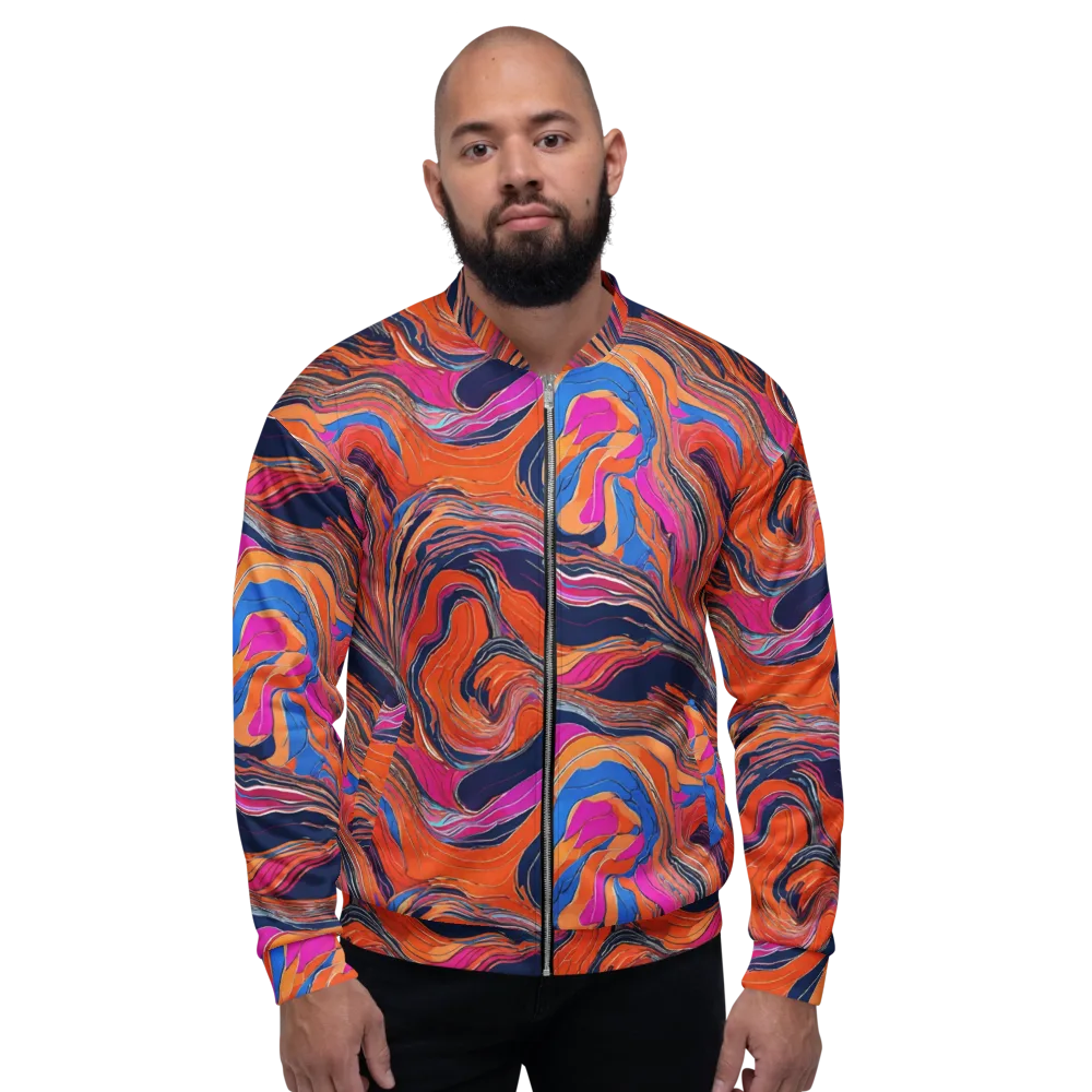 Coral Static on Bomber Jacket — Front