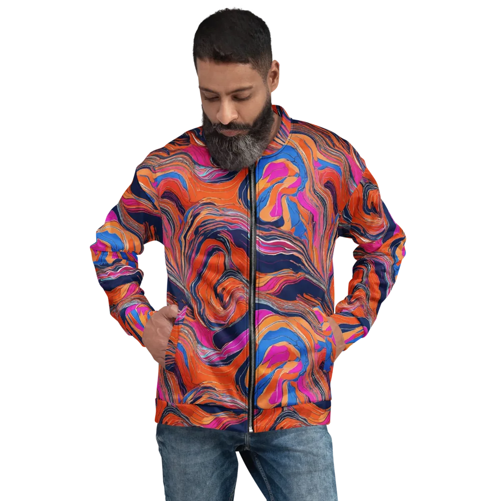 Coral Static on Bomber Jacket — Front