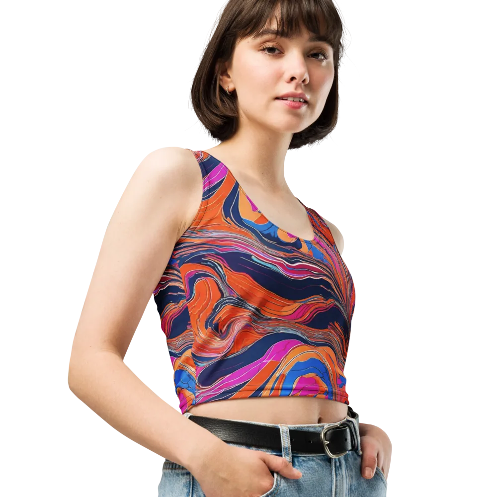 Coral Static on Crop Top — Right Front