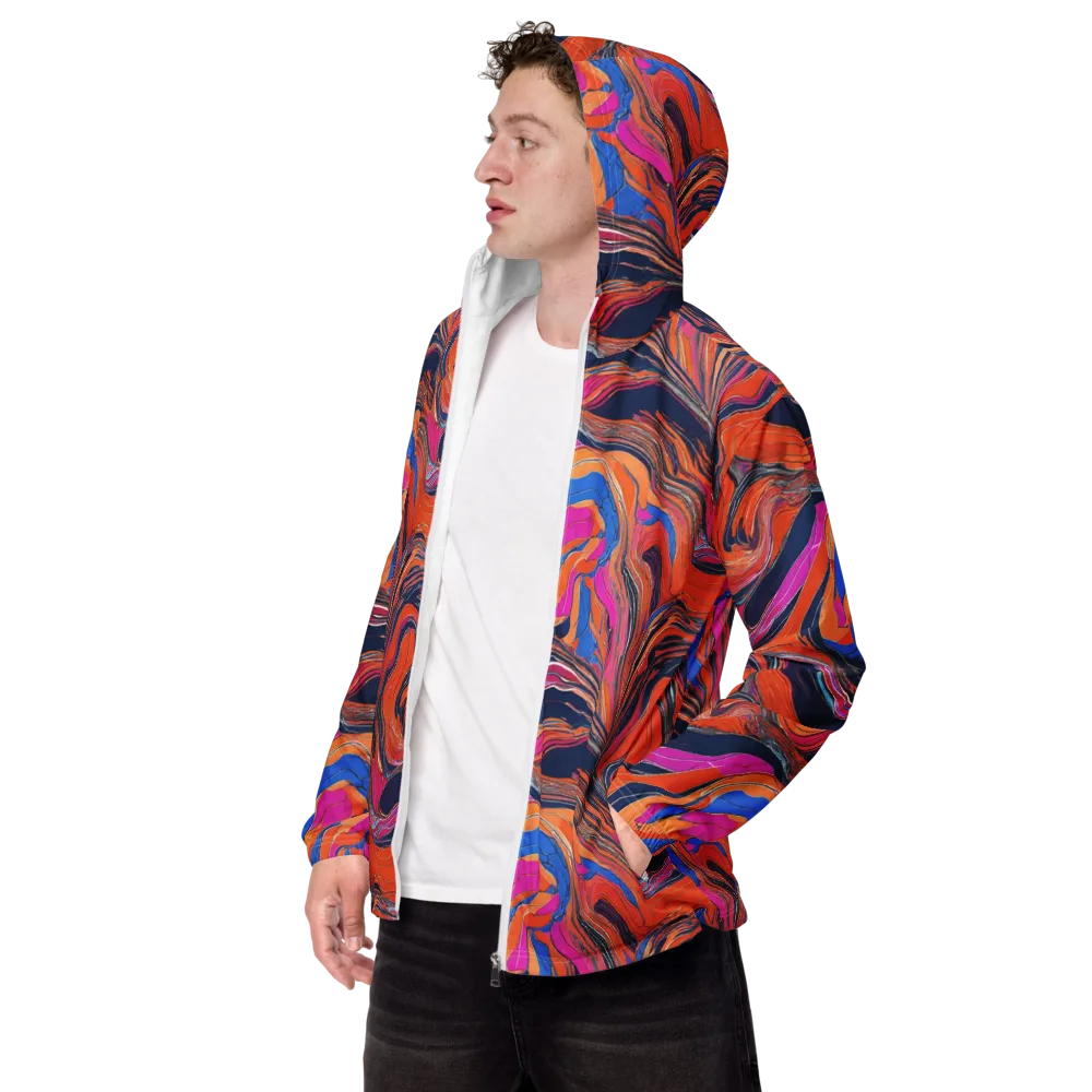 Coral Static on Men's Windbreaker — Left Front