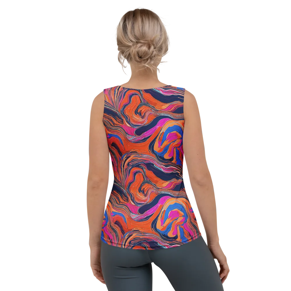 Coral Static on Women's Tank Top — Back