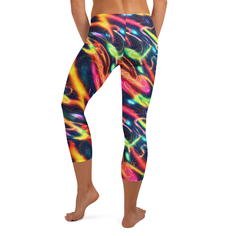 Plasma Playground on Capri Leggings — Back