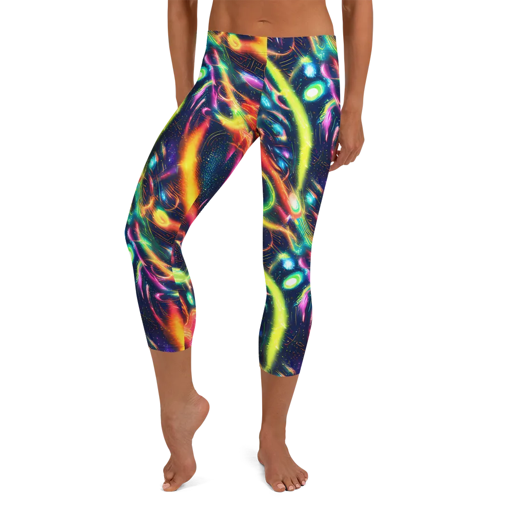 Plasma Playground on Capri Leggings — Front