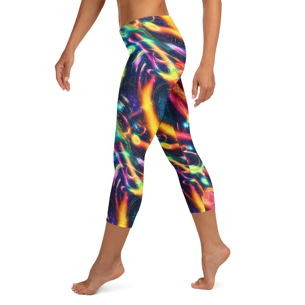 Plasma Playground on Capri Leggings — Left