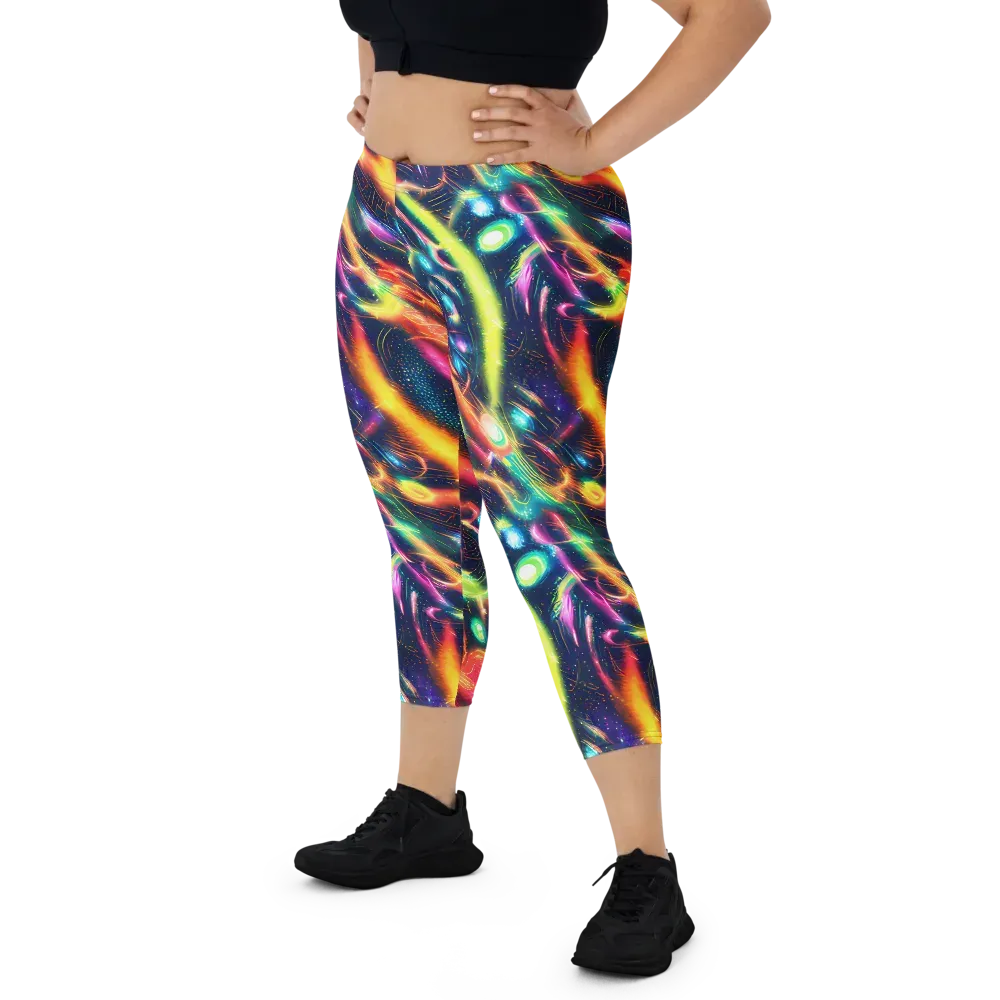 Plasma Playground on Capri Leggings — Front