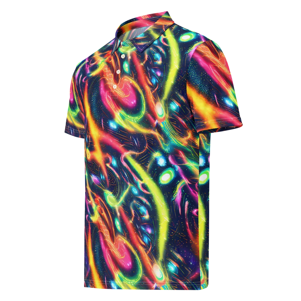 Plasma Playground on Men's Slim Fit Polo Shirt — Left Front