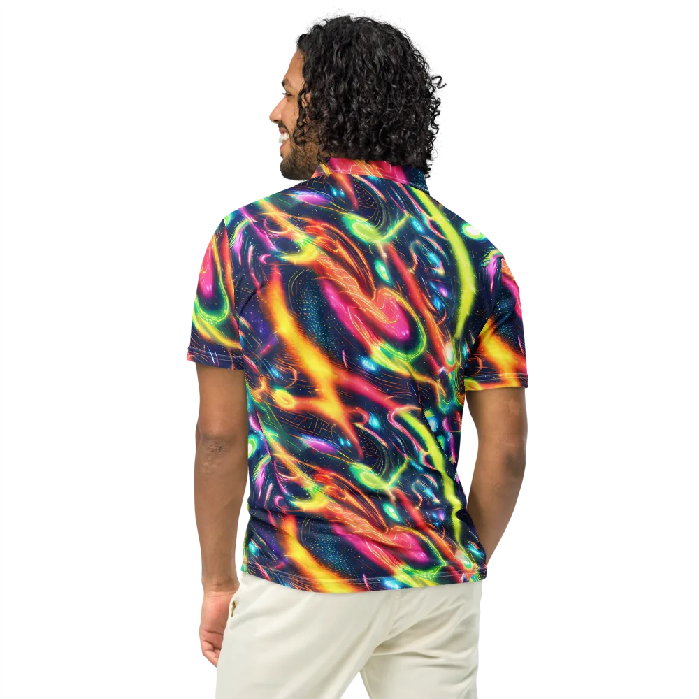 Plasma Playground on Men's Slim Fit Polo Shirt — Back