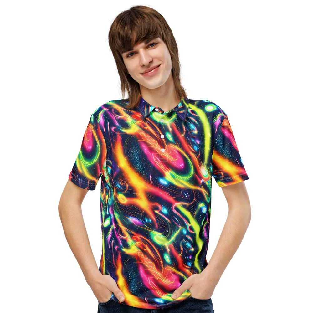 Plasma Playground on Men's Slim Fit Polo Shirt — Front