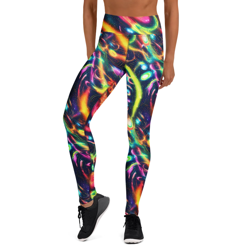 Plasma Playground on Yoga Leggings — Front