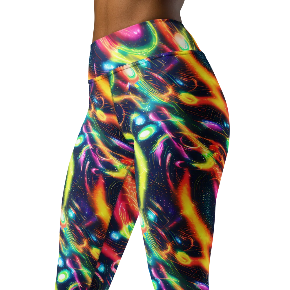 Plasma Playground on Yoga Leggings — Left Front