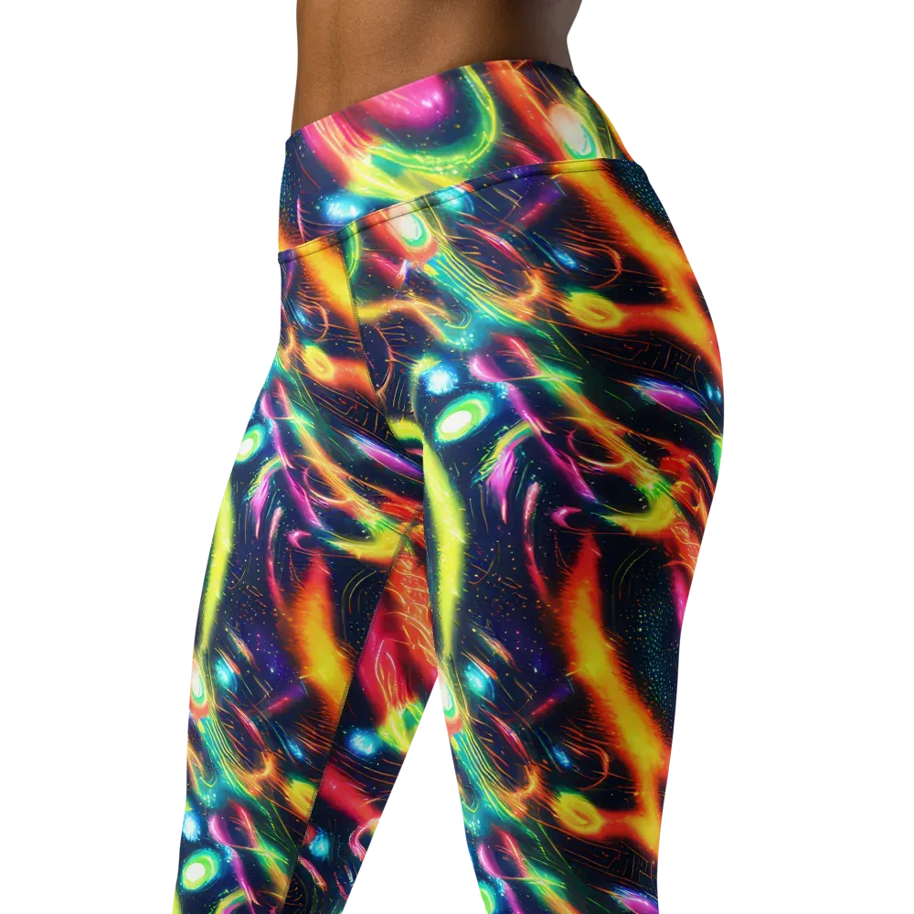 Plasma Playground on Yoga Leggings — Left Front