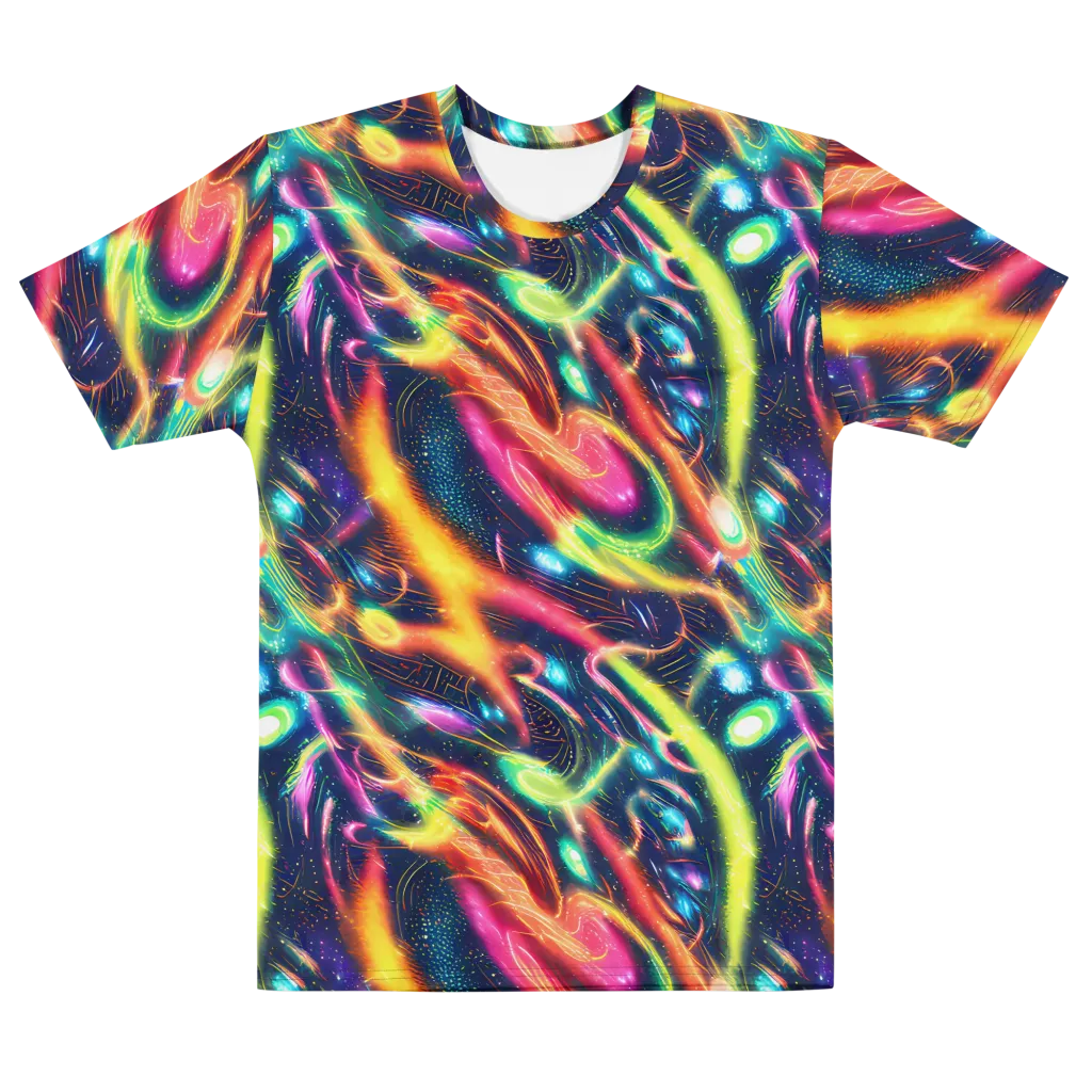 Plasma Playground on Men's Cotton Crew Neck T-Shirt — Front