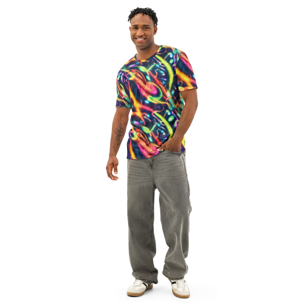 Plasma Playground on Men's Cotton Crew Neck T-Shirt — Front