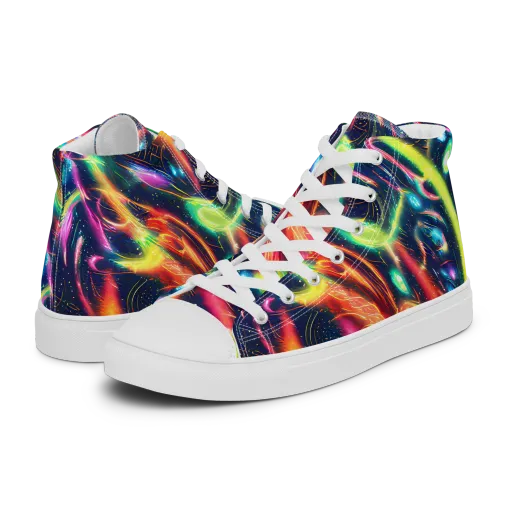 Plasma Playground on a Men's High Top Canvas Shoes