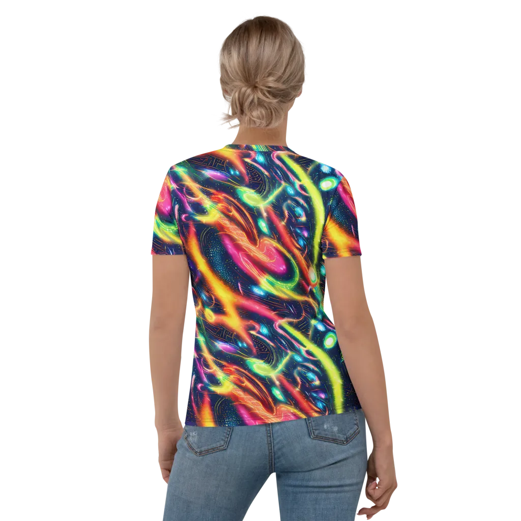 Plasma Playground on Women's Crew Neck T-Shirt — Back