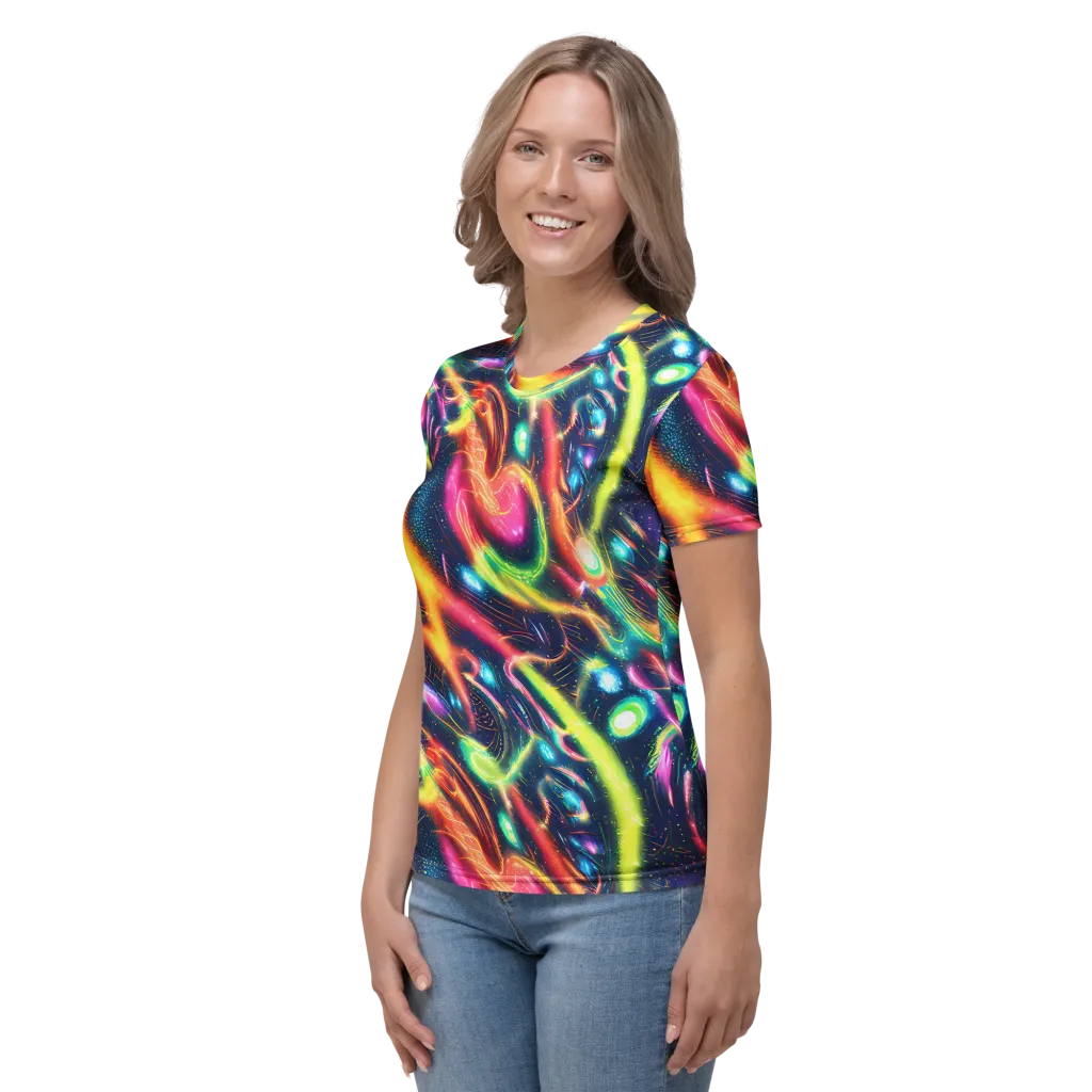 Plasma Playground on Women's Crew Neck T-Shirt — Left