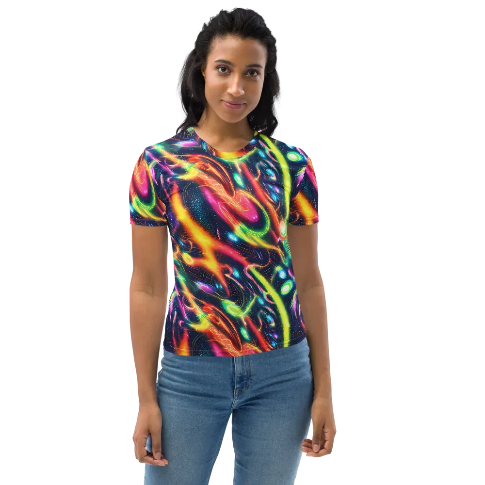 Plasma Playground on Women's Crew Neck T-Shirt — Front