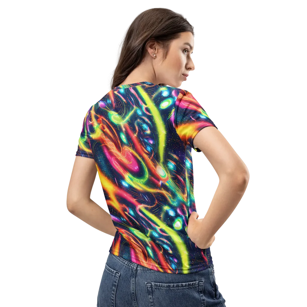 Plasma Playground on Women's Crew Neck T-Shirt — Back